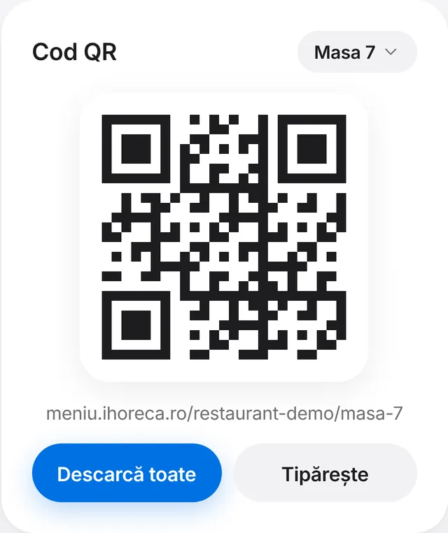 Codice QR per il menu del tavolo 7